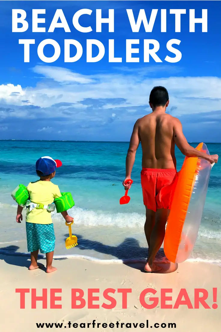 Looking for ideas of what to pack with kids at the beach? I've compiled this list of the best toddler beach gear and beach hacks I've used with my kids at the beach. I review essential beach gear like the best beach tent, kids sunscreen, beach shoes and beach safe. Check out this family beach checklist and kids beach tips! Click through for the ultimate beach packing list with a free printable pdf! #beach #toddler #baby #vacation #beachvacation