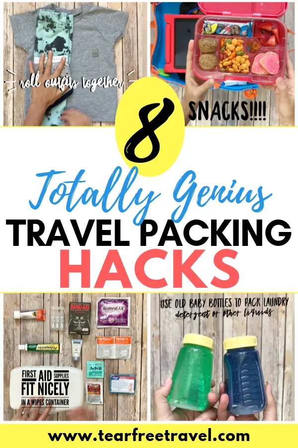 Heading on vacation with family? Don't forget these amazing space saving packing hacks. You'll be packing light with these awesome travel hacks to get your suitcase organized. These family travel tips are perfect for your next trip. #travelhacks #packinghacks #familytravel #travel #vacation