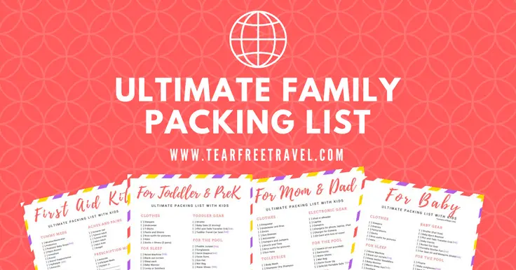 travel packing list for toddler