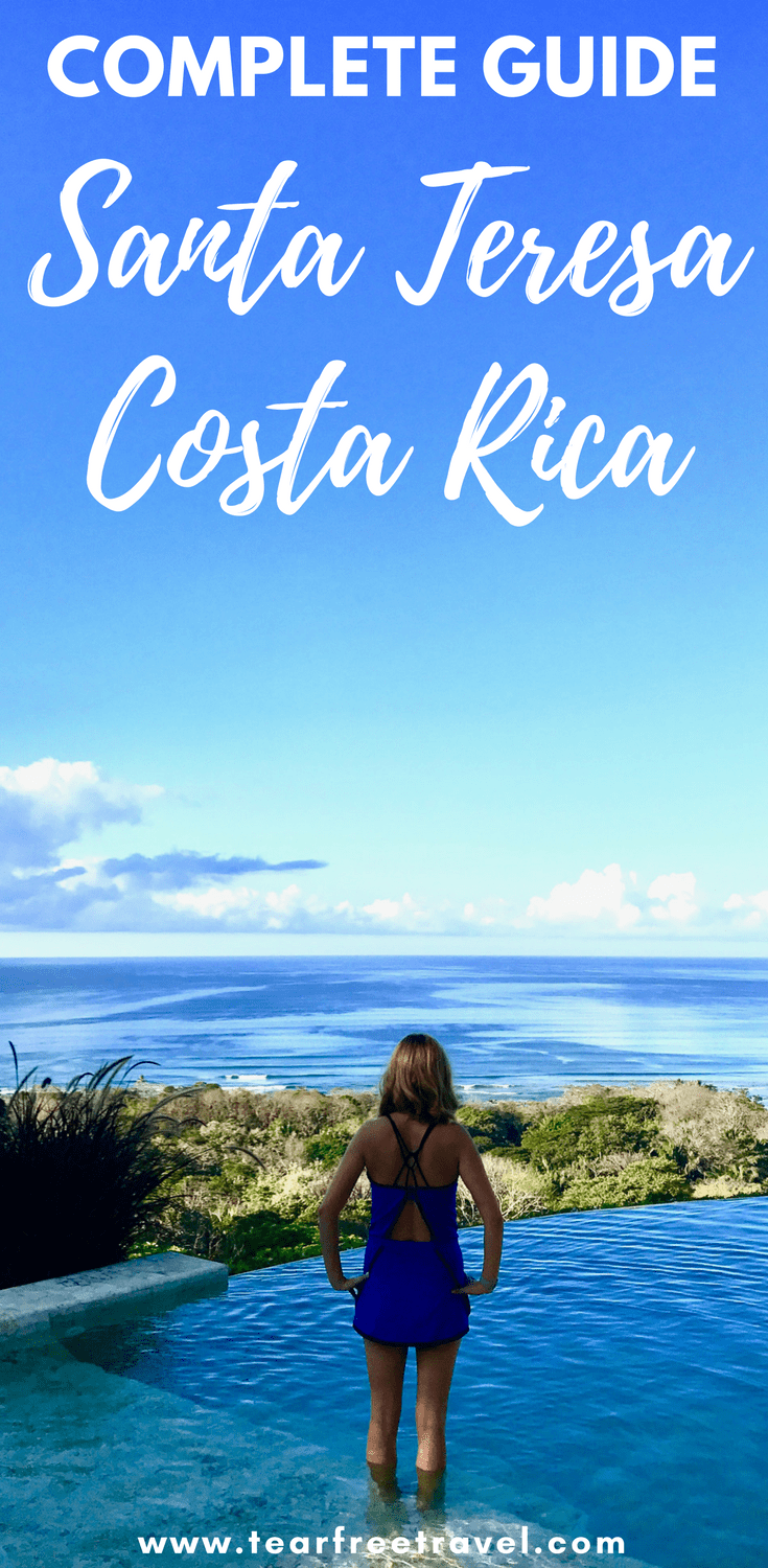 If you are thinking of planning a trip to Santa Teresa Costa Rica this is your complete guide! My list of the top beaches, restaurants, hotels and rentals. With surfing, yoga and hiking there are lots of things to do! I include some family-friendly recommendations for this awesome beach destination #santateresacostarica #costarica #travelwithkids #costaricaguide #costaricabeach #beachvacation