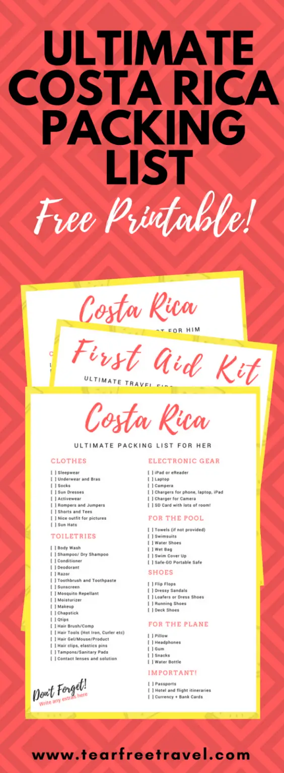 the ultimate costa rica packing list