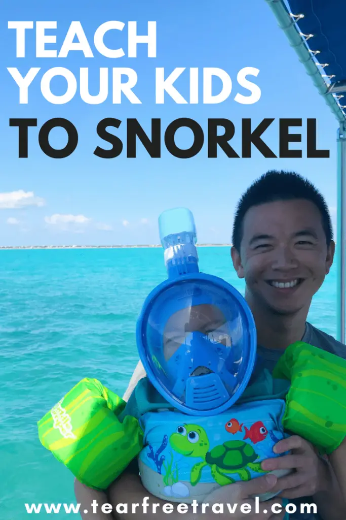 Are you planning a family snorkeling adventure? Click through to read all my best tips for teaching your kids to snorkel. Snorkeling with kids is easy if you have the right gear and motivation. I'll review all the best strategies for teaching even young kids to snorkel. If my 3 year old can do it, anyone can! Pin this for your next hot vacation. #snorkel #snorkeltips #vacation