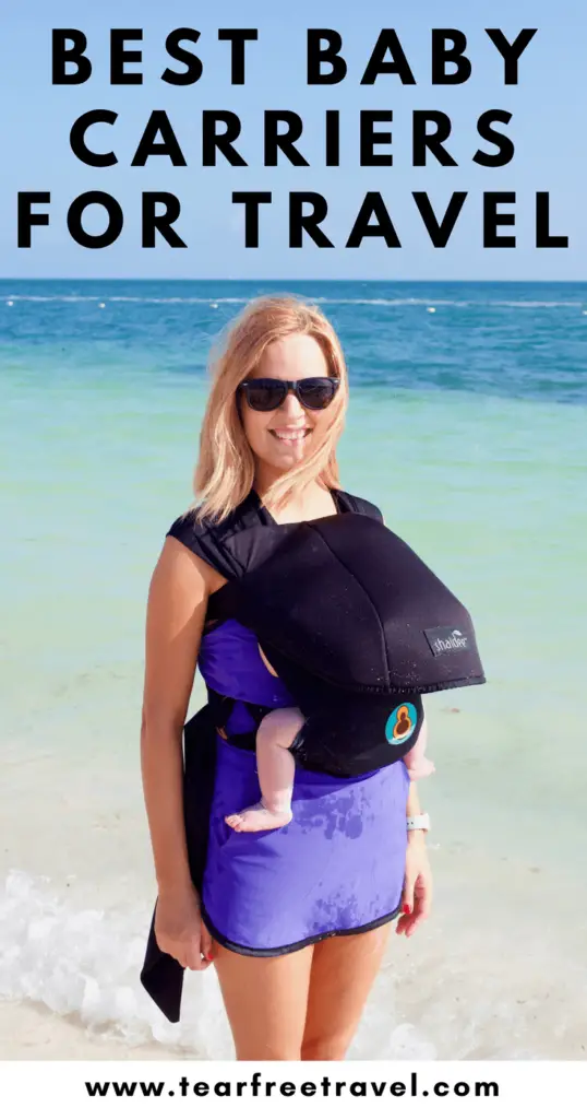 Headed on vacation with a baby? Add a travel baby carrier to your MUST-PACK list. We seriously could NOT function without babywearing while traveling! Here is my guide to choosing the best baby carrier for travel. I've listed some of my favorite baby carriers (that I've personally tried!) for babywearing on vacation. See what I recommend for the baby wearing on the beach! #babywearing #babycarrier #baby #babytravel