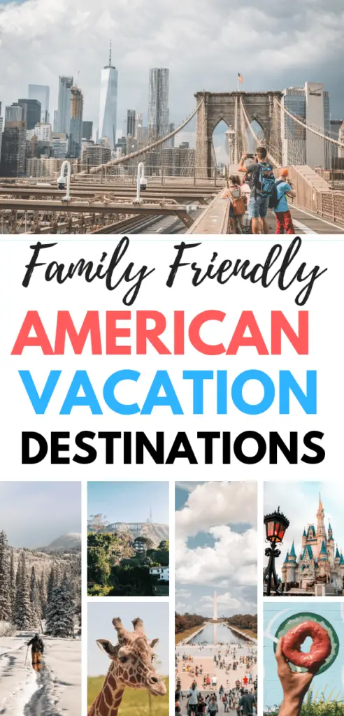 Planning a family vacation? Check out these awesome US family vacation destinations. We have something for everyone whether you like adventure, relaxation, activities or nature. These US family vacation spots are perfect for your next family trip. These kid-friendly US cities are the perfect spots for your next family adventure. Pin these vacation ideas for later! #vacation #familyvacation #vacationdestinations #travel #travelwithkids #usfamilyvacationdestinations