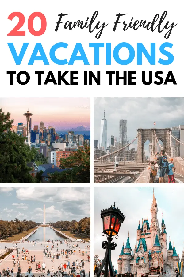 Planning a family vacation? Check out these awesome US family vacation destinations. We have something for everyone whether you like adventure, relaxation, activities or nature. These US family vacation spots are perfect for your next family trip. These kid-friendly US cities are the perfect spots for your next family adventure. Pin these vacation ideas for later! #vacation #familyvacation #vacationdestinations #travel #travelwithkids #usfamilyvacationdestinations