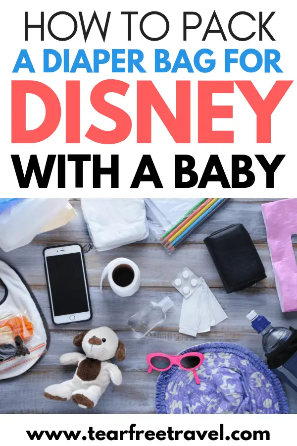 Are you heading to Disney with a baby? Disney world with a baby can be a fantastic trip for everyone, just make sure you are prepared! Here are our tips for what to pack for a baby at Disney. We have your diaper bag packing list right here. Read our best baby travel hacks to keep everyone happy on their first trip to Disney World. Enjoy your magical Disney vacation! #disney #disneybaby