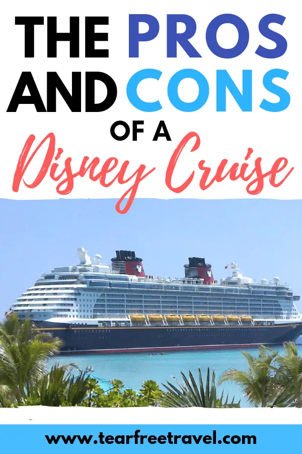 Are you thinking of planning a Disney cruise? Here is out list of the pros and cons of a Disney Cruise. We have all the best Disney cruise tips to maximize your fun on vacation. We will cover the best time to splurge on a Disney cruise with kids. Hear about what we loved (and didn't) on our Disney cruise with family. #Disney #disneycruise #cruise 