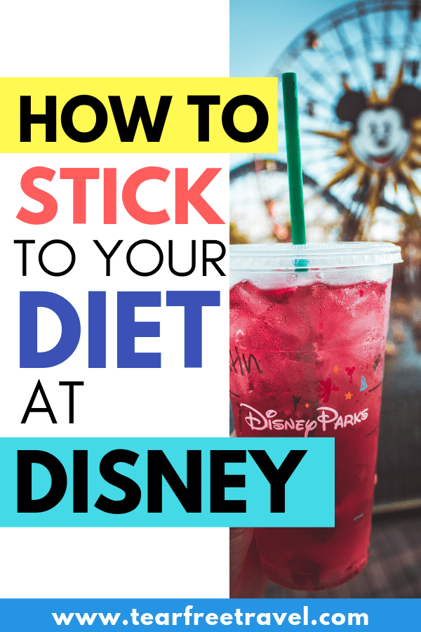 How to eat healthy at Disney! Here are our top ways to stick to your diet at Disney World. Planning a trip to Disney World doesn't mean you have to ditch your diet, there are lots of ways to eat healthy at Disney. Plan in advance to make sure you make healthy choices at Disney World. #disney #disneyworld #disneytips #disneyworldtips 
