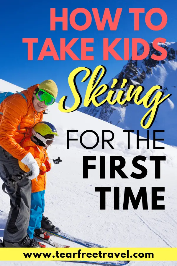 Skiing with kids pin