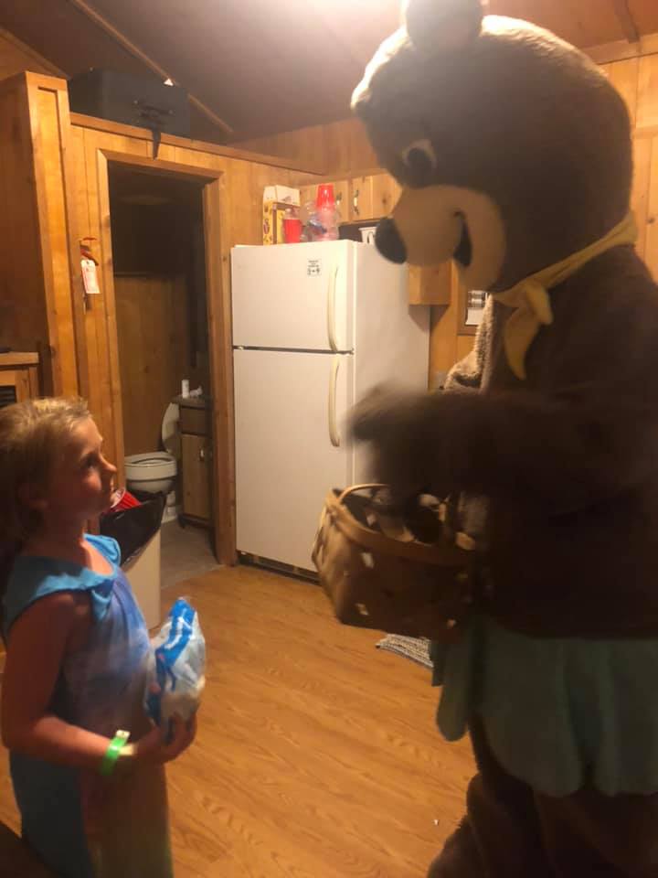 a visit from Cindy Bear at Jellystone Park