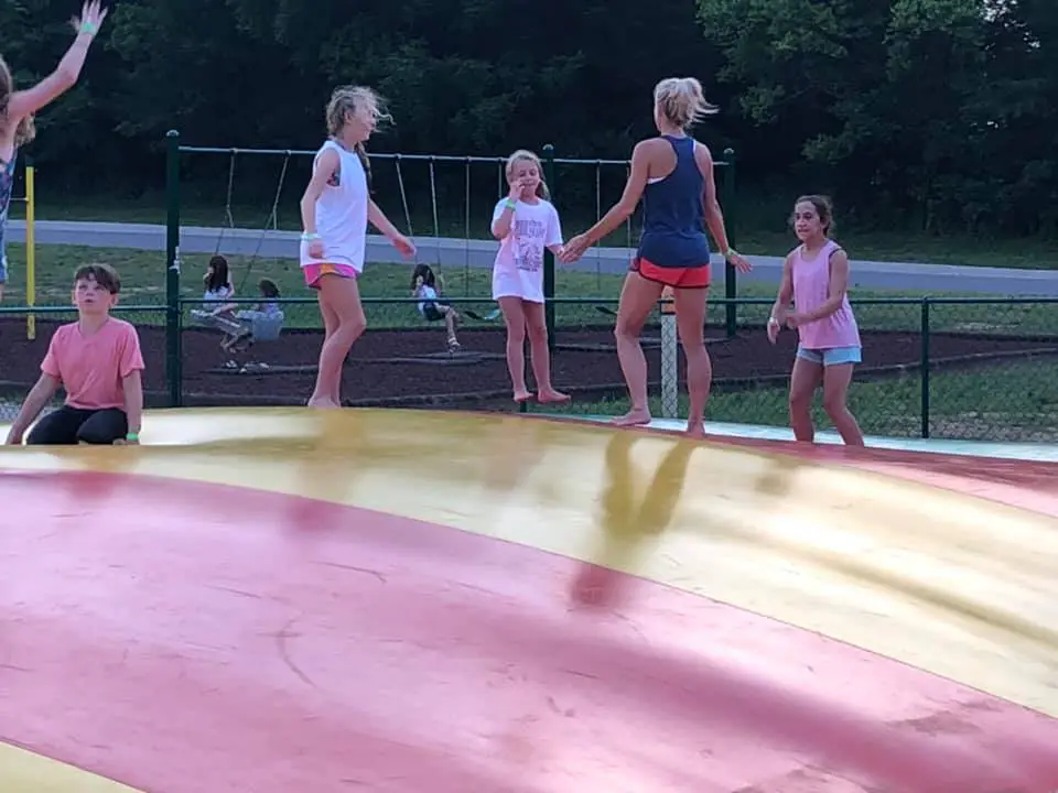 jumping pillows at Jellystone Park