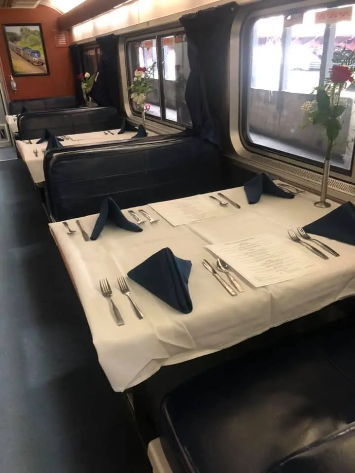 dining car in The Empire Builder